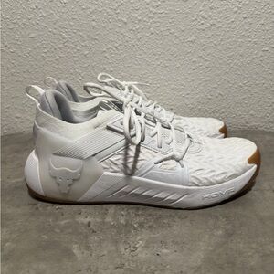 Under Armour Project Rock 6 UA White Training Shoes 3026534-100 Men Size 11.5